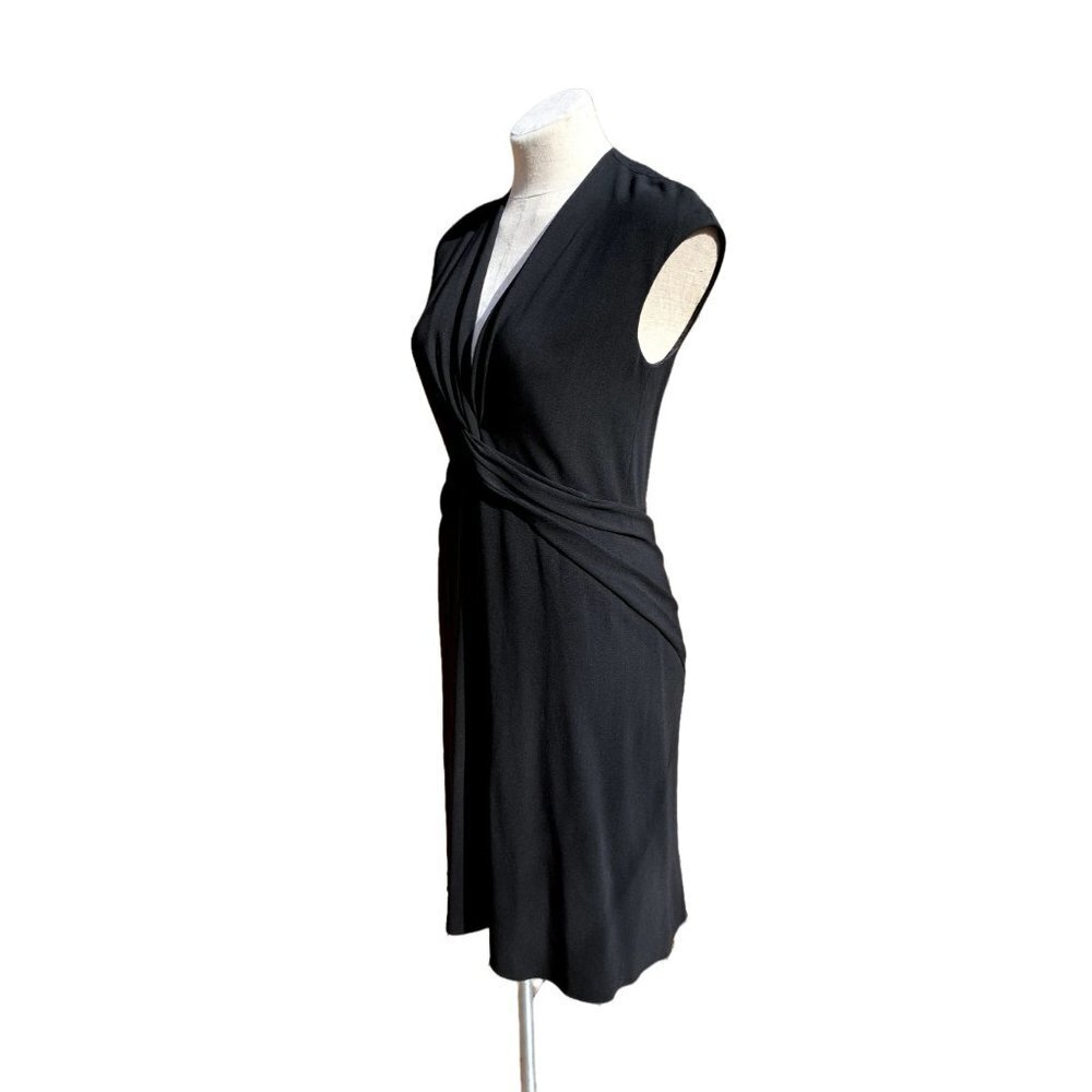 Ralph Lauren Purple Label Twist Front Dress Black Women's 10 Luxury LBD - Picture 3 of 12